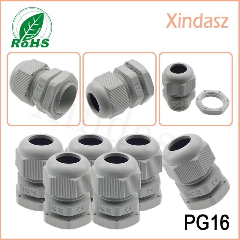 Glândula à Prova Frete Grátis Venda Quente Ip68 Impermeável Náilon Plástico Cabo Dwaterproof Água Pg16 Branco Glândulas Articulações 100 Pçs
