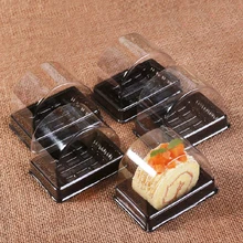 100 шт. кекс поле Прозрачный Торт roll Поле пластиковых кекс контейнеров коробки хлеб торт пакет коробка