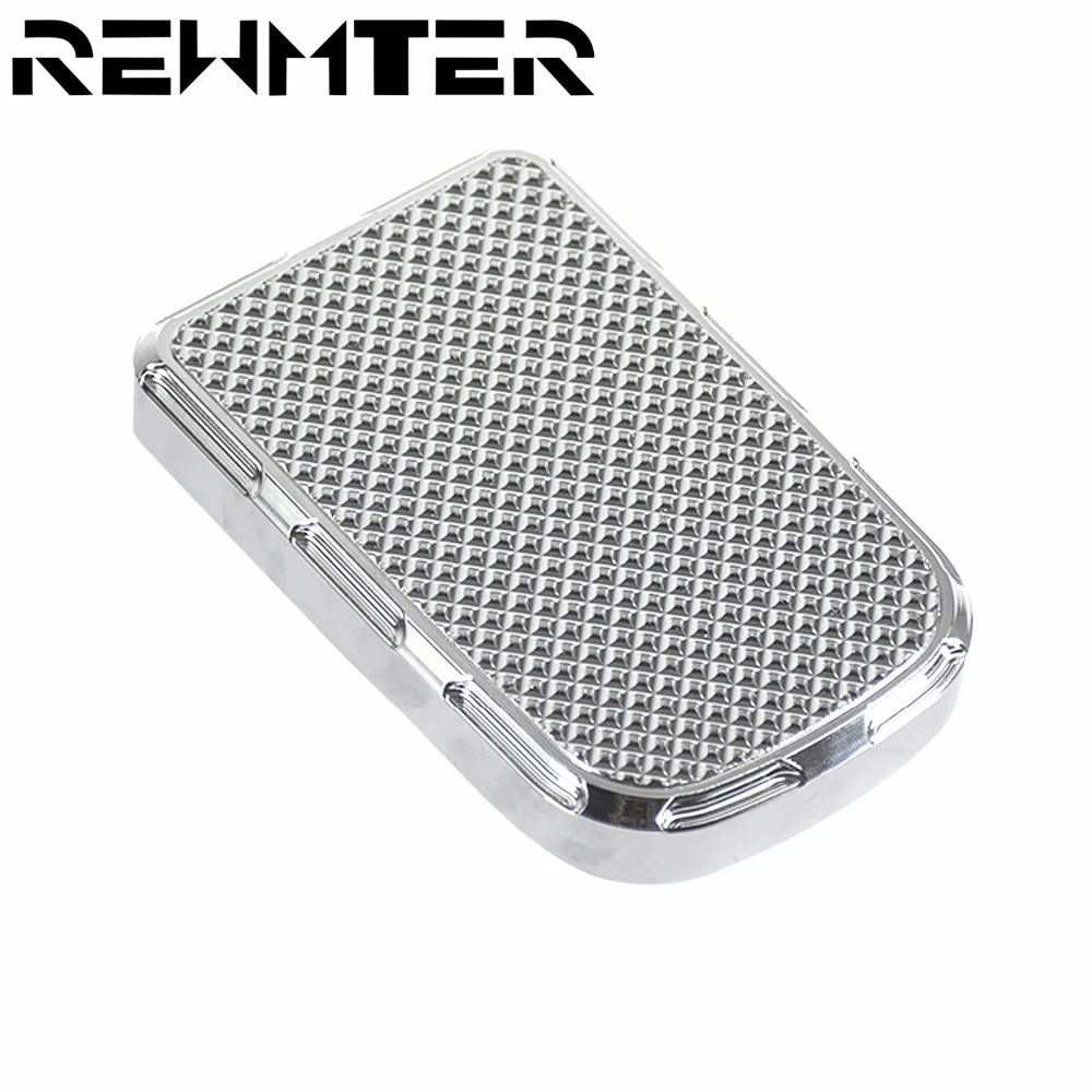 Motorcycle Brake Pedal Pad Cover Billet Aluminum Chrome For Harley For