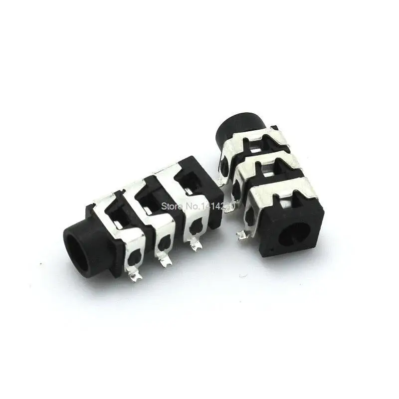 10 шт. PJ-313D PJ313 SMD 6Pin SMT 3,5 мм женский аудио разъем стерео черный и зеленый разъем для наушников