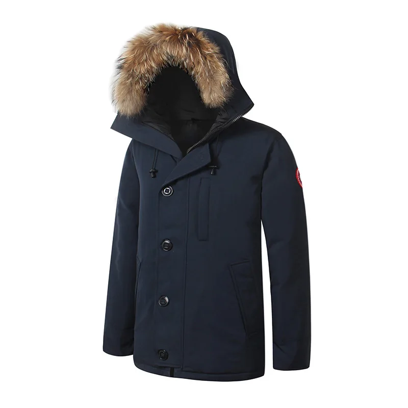 Канада, США, стильный бренд, новинка, Мужская водонепроницаемая зимняя теплая пуховая куртка CHATEAU PARKA с мехом енота