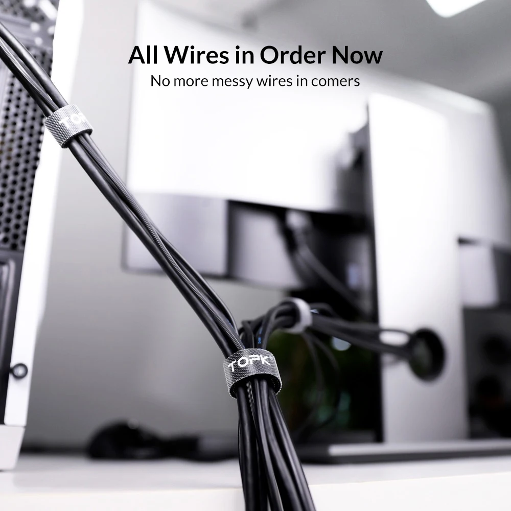 TOPK Cable Organizer Wire Winder Earphone Holder Mouse Cord Protector HDMI Cable Management For iPhone Samsung Huawei Xiaomi