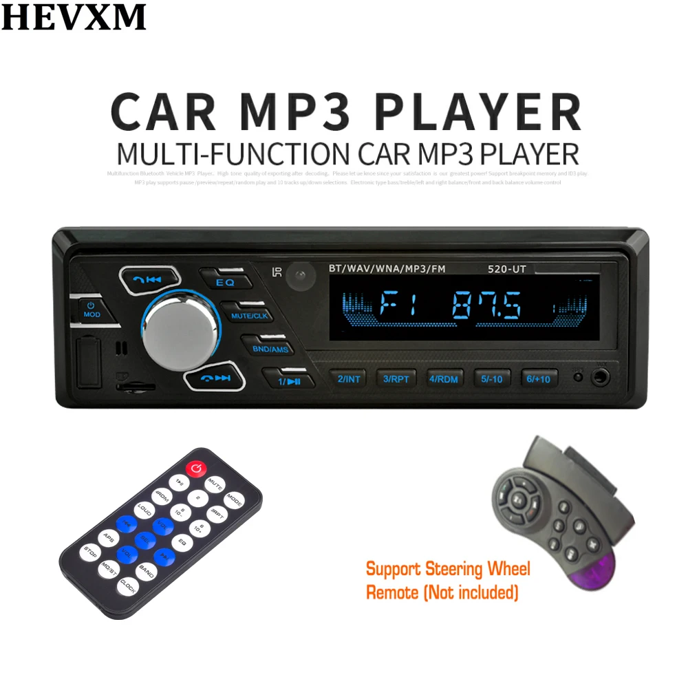 HEVXM Autoradio Car Radio 520UT 12V Bluetooth Car Stereo In dash 1 Din