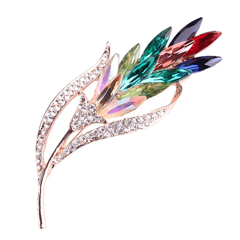 Crystal Wheat Brooch Pin Women Jewelry Assorted Colors Rhinestone Brooch Coat Flower Wedding Bridal Jewelry