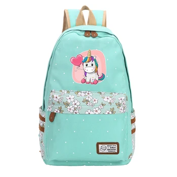 

Unicorn cat lovely cute Canvas bag 2018 new fashion Rucksacks backpack travel Shoulder Bag for girls The small fresh BD