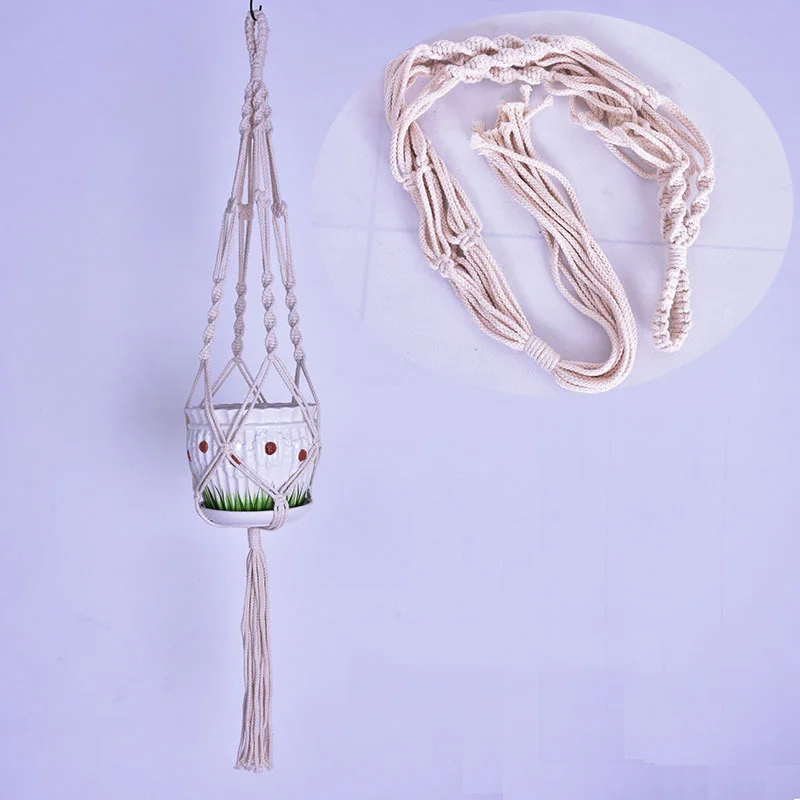 

Vintage Handmade Hanging Macrame Plant Hanger Mini Planter Basket Holder for Small Plants Succulent Cactus Flower Pot