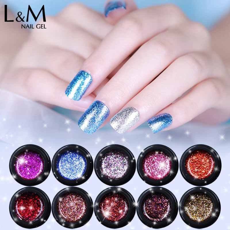

Cheap 1 pcs Lvmay Platinum soak off gel polish Shining 18 color UV Nail Gel