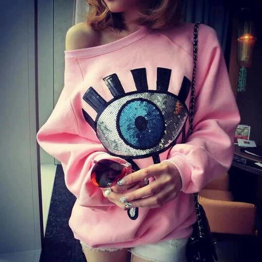 

Paillette Sequins Embroidered Eye Patch Clothes Stickers Bag Sew Iron Patches On Applique DIY Apparel Sewing Clothing DIY BU91