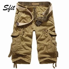 Sfit мужские Грузовой Камуфляж летние хлопковые повседневные мужские пляжные шорты, брюки, одежда в стиле хип-хоп с несколькими карманами, шорты для бега