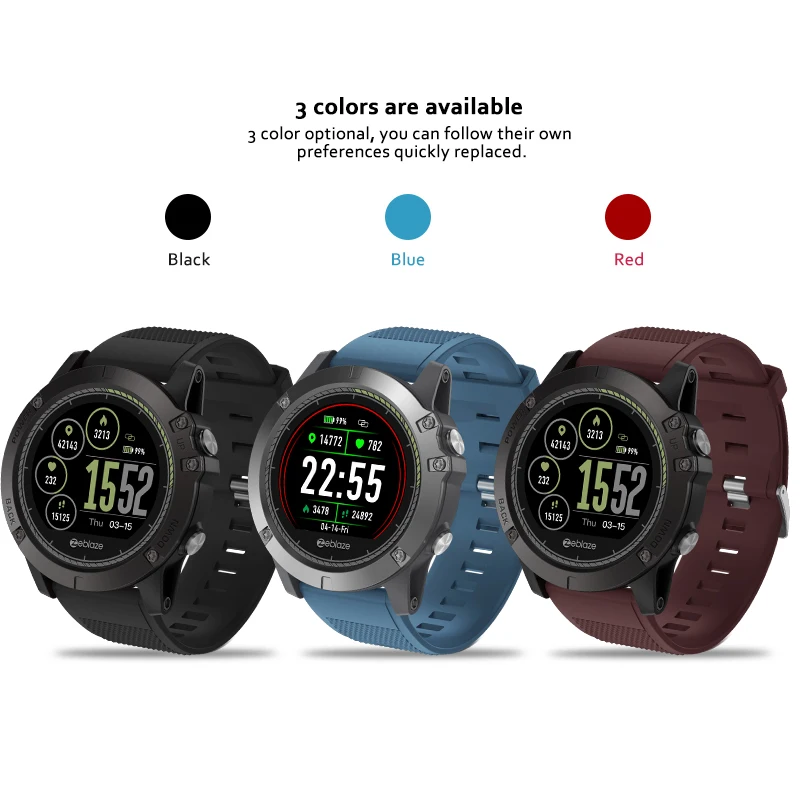 Zeblaze VIBE 3 HR Спортивные Bluetooth Смарт часы монитор сердечного ритма Шагомер Smartwatch цифровые наручные часы для мужчин для IOS Android