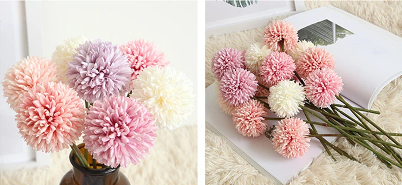 JAROWN Simulation Dandelion Flower Branch Artificial Single Head Thorn Ball Wedding DIY Flowers Bouquet Home Decor Accessories (22)