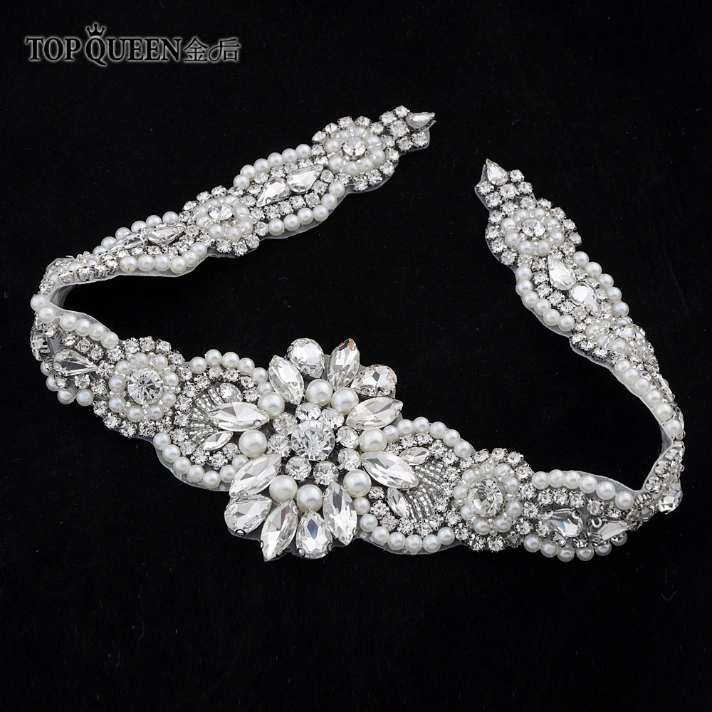 

TOPQUEEN S05C Wedding Belts Sashes Bride Waistband Bridal Sashes Belts Rhinestones Evening Party Prom Dresses Accessories