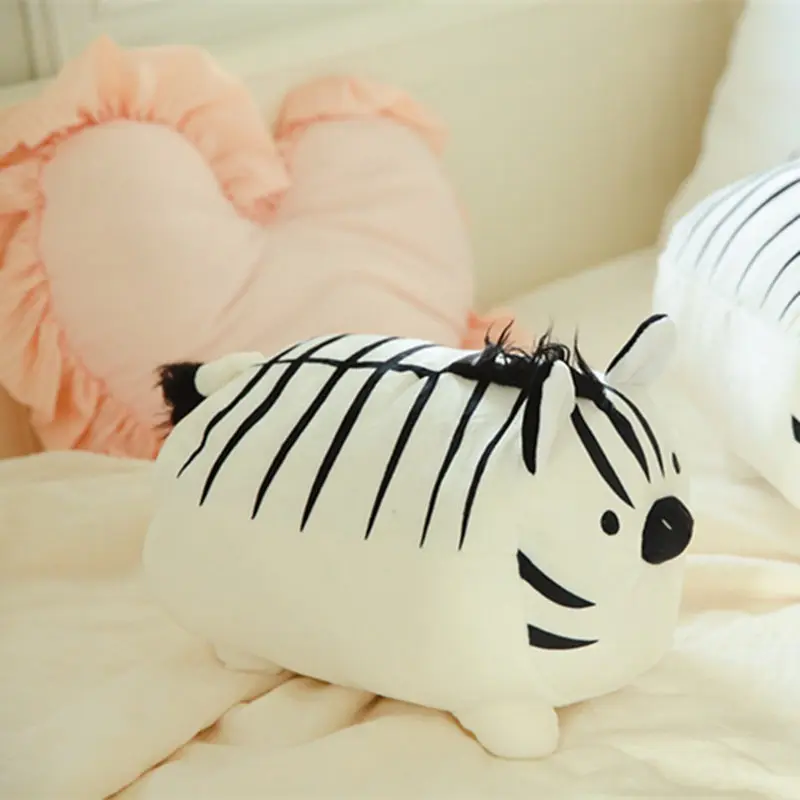 45cm zebra 1 шт. 35 см-45 см милый Тигр Зебра плюшевые мягкие игрушки животные Плюшевые Свинья Рот Подушка с зеброй игрушки подарки на день рождения дети девочки игрушки - Цвет: 45cm zebra