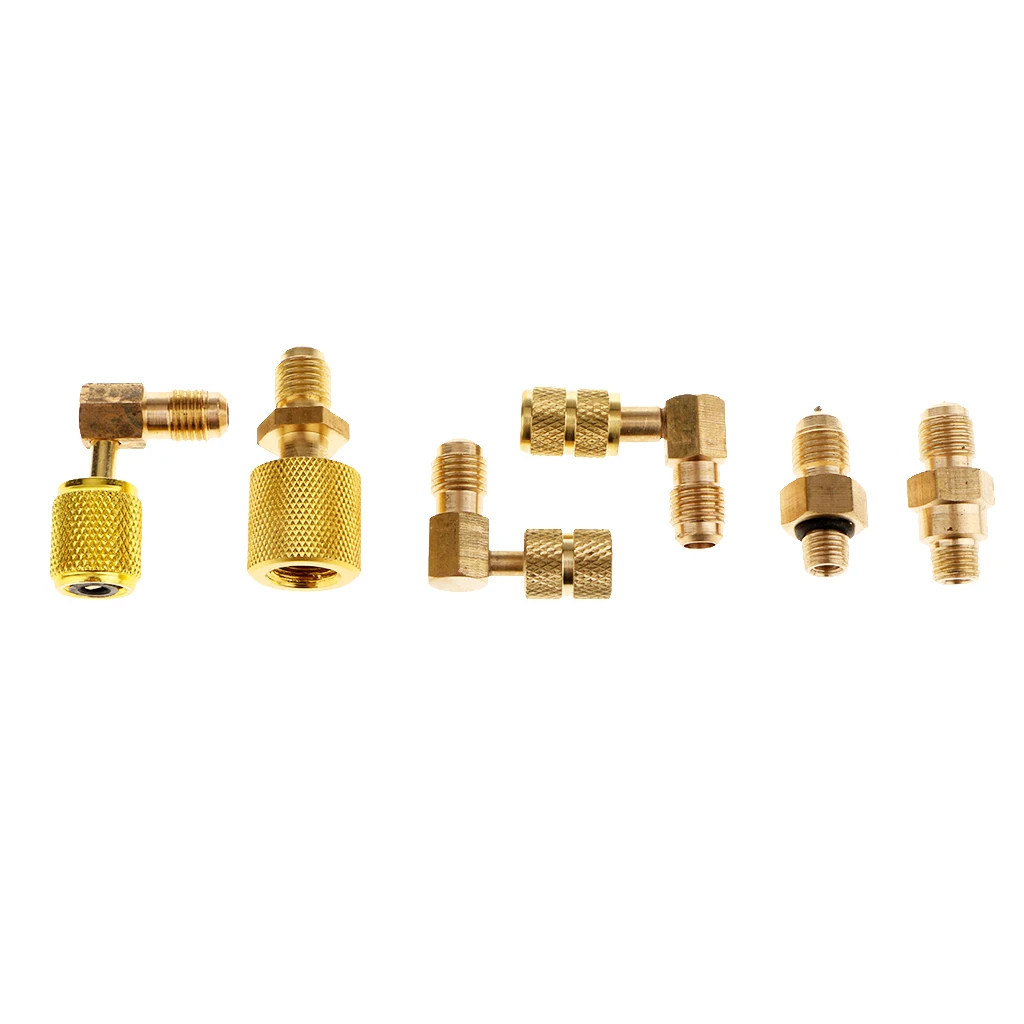 8 Pieces  Universal Car A/C Convert Adapter Hose Kit Air Conditioner Refrigeration R12 R134A