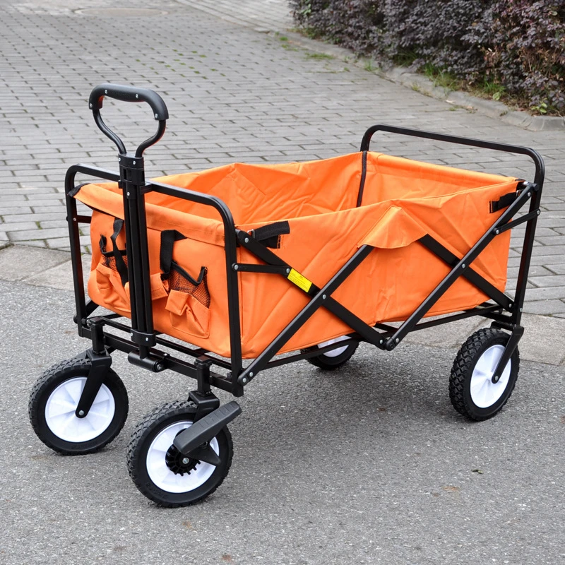 

Pastoral Camping Trolley Supermarket Grocery Shopping Trolley Small Pull Shopping Cart Camp Folding Portable Household Cart