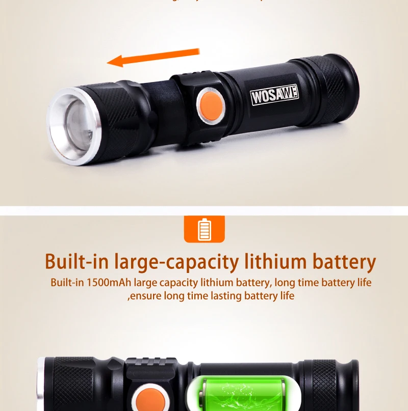 Discount WOSAWE NEW USB Rechargeable Bicycle Flashlight LED 800 Lumen Bike Light Zoom Waterproof ultra bright Flash light 18650 Battery 7 Discount WOSAWE NEW USB Rechargeable Bicycle Flashlight LED 800 Lumen Bike Light Zoom Waterproof ultra bright Flash light 18650 Battery 7