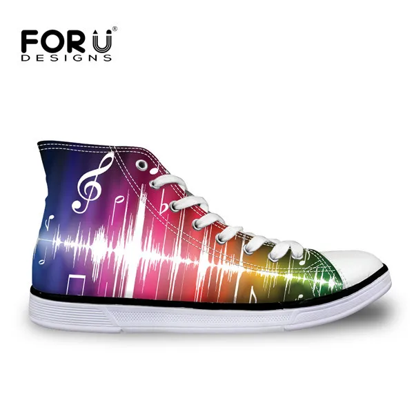 FORUDESIGNS/парусиновая Вулканизированная обувь для женщин и девочек; высокие осенние женские кроссовки с рисунком гитары; Женская Удобная прогулочная обувь; Новинка - Цвет: H8404AK