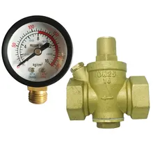 DN20 3/" латунные клапаны для снижения давления воды регулируемый предохранительный клапан с манометром