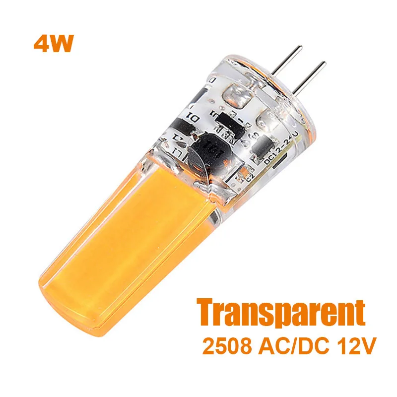 YWX светильник 10/упаковка мини G4 светодиодный 2 Вт 3 Вт 4 Вт светодиодный супер яркий G4 Светодиодный AC DC 12 В 24 В SMD 2835 Светодиодный точечный светильник, заменяющий галогенный светильник - Испускаемый цвет: 2508 Transparent 12V