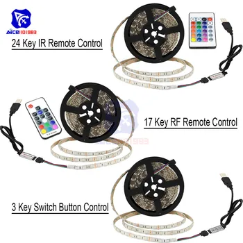 

24 Key IR Remote 17 Key RF Remote 3 Key Switch Button Control for SMD 5050 RGB LED Strip Waterproof 5V 5M 300 LEDs Strip Light