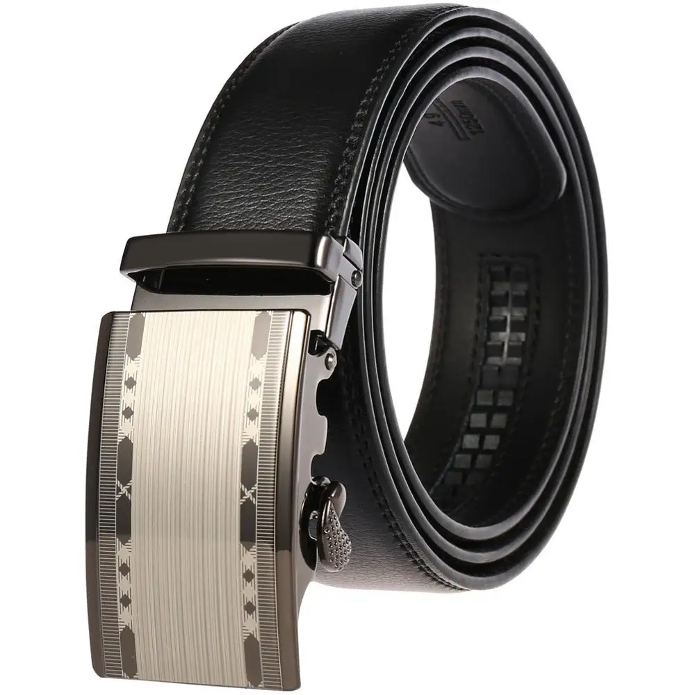 

Brand Designer Genuine Leather Mens Belt Cow Leather Strap Automatic Buckle Man Fashion Casual Belt Male Belts Gifts