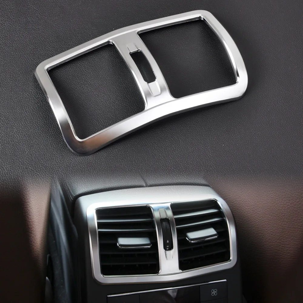 Car inner Decorations 1pcs Matt Chrome Armrest Box Rear Air Vent Cover ...