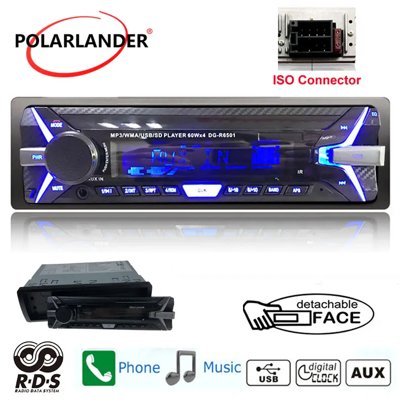 Аудио 1 Din MP3 автомобильный радиоприемник проигрыватель FM Bluetooth AUX/TF/USB стерео транспортное средство с дистанционным управлением