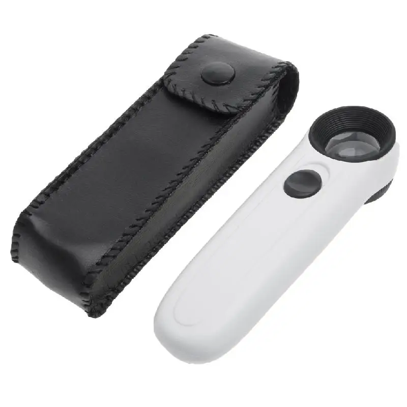 

40x LED Light Magnifier Magnifying Glass Jeweler Loupe Watch Loop Repair White