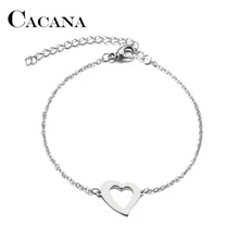 Браслет из нержавеющей стали для мужчин и женщин, браслет золотистого и серебристого цвета в форме сердца, ювелирные изделия для помолвки