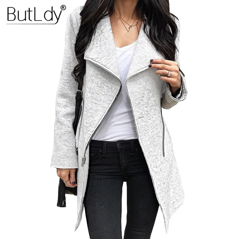 

Turtleneck Zipper Woolen Long Coat Women Winter Autumn Casual Coats Jackets Fashion Elegant Ladies Coats 2018 Outwear Overcoat