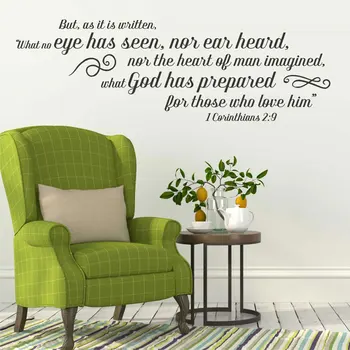 

Counthians 2:9 Bible verses Spanishs vinyls wall stickers Christian living room bedroom wall stickers decorative wallpaper SJ05