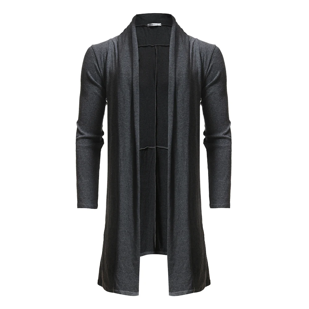 

Spring autumn men gothic punk hiphop long trench coat knitted cloak cardigan men's Korean style overcoat long jacket cape