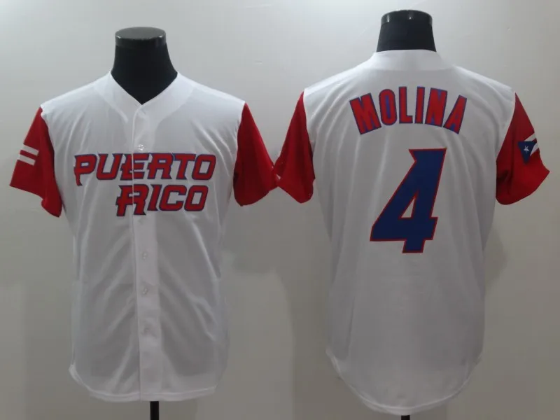 

Puerto Rico World Classic 4 Yadier Molina 15 Carlos Beltran 1 Correa 9 Javier Baez 12 Lindor Baseball Jersey Free Shipping