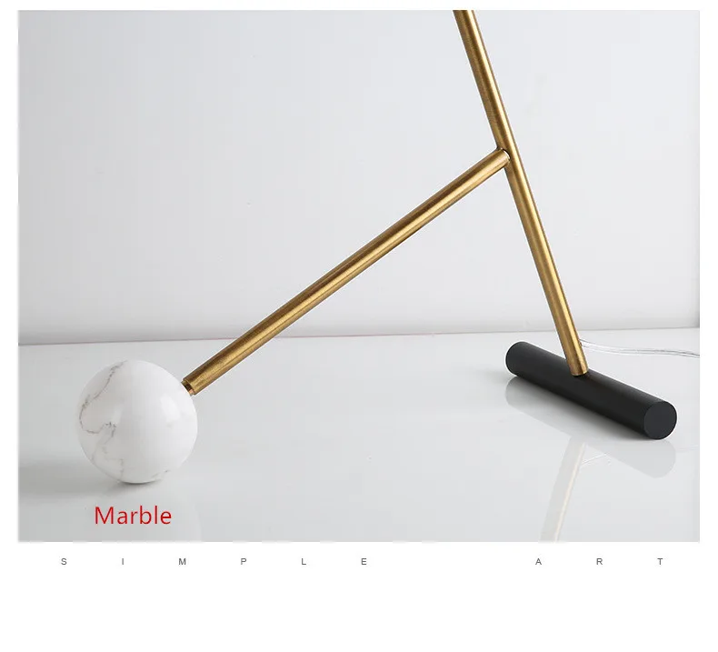 Нордическая мраморная художественная декоративная прикроватная Светодиодная настольная лампа для учебы лампа для кровати