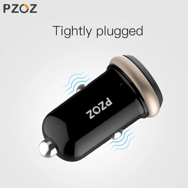 PZOZ мини USB Автомобильное зарядное устройство двойной USB 3.1A зарядка мобильного телефона планшета gps универсальная Быстрая зарядка автомобиля-зарядное устройство адаптер Аксессуары