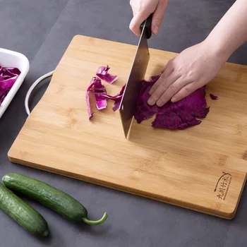 

Kitchen Bamboo Cutting Board Wood Thicken Chopping Board Block with Handle Cutting Mat Pad Non-slip Chinese Kitchen Tools