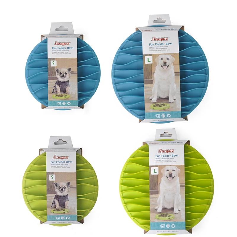 

Dog Cat Anti Choke Funny Feeder Bowl Wave Design Healthy Food For Doggie Puppy 2 Color Prevent Choking Interactive Slow Feeding