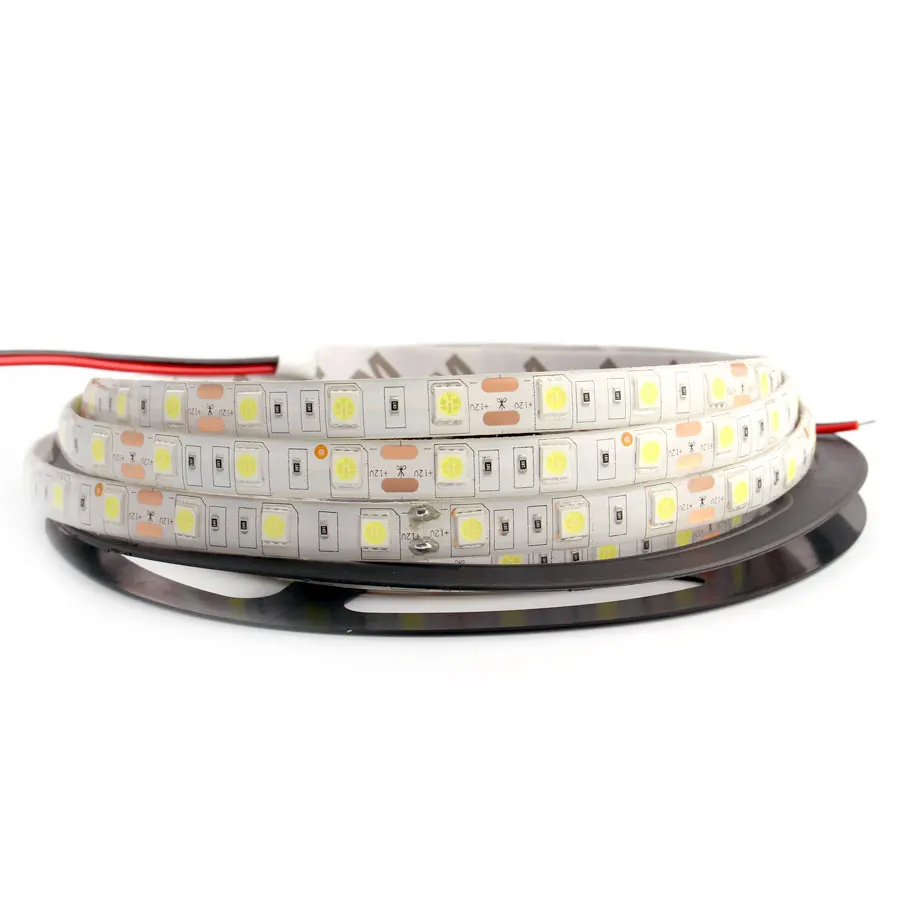 DC 12 В светодиодный RGB светильник 5050 SMD 60 светодиодный s/m теплый белый светодиодный светильник DC 5 м 12 В светодиодный светильник bi Водонепроницаемая подсветка ТВ лента