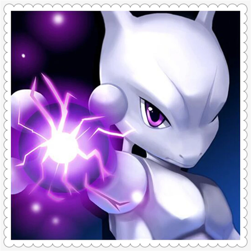 

Diamond Embroidery,Newtwo,pokemon,pokedex,5D,Diamond Painting,cartoon character Cross Stitch,3D,Diamond Mosaic,Decoration YF313