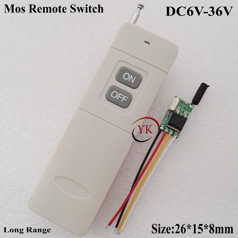 

DC 9V Mini Remote Control Switch DC6V-36V 7.4 6V 9V 12V 16V 24V 28V 36V Input Output Power Remote ON OFF Long Range Transmitter