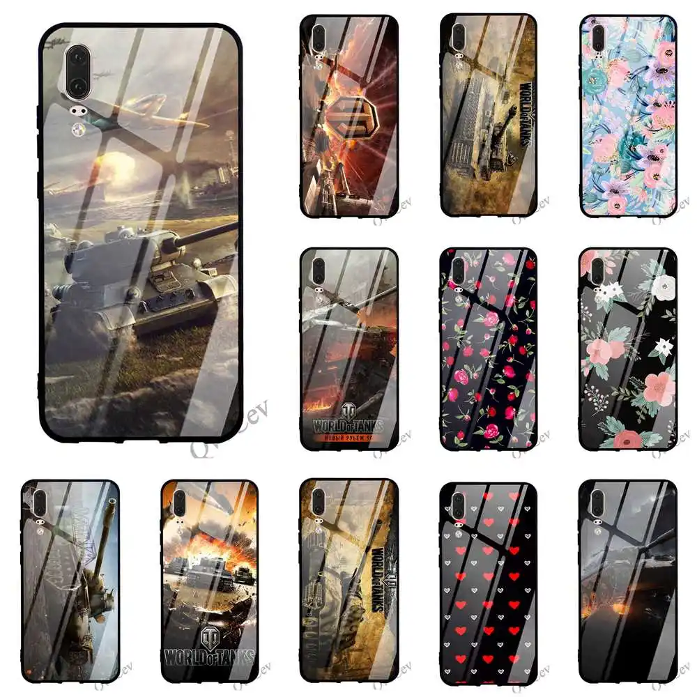 

Print World of Tanks WOT Glass Phone Cover for Huawei Honor 7A Pro Case 10 9 Y6 Y9 P10 Lite P20 P Smart Mate 20 Covers Skin