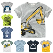 Cotton Boys T Shirt Excavator Summer 2019 Cartoon Frog Printed Short Sleeve T-Shirt For Kids Boys Tee Shirt Dinosaur Tops цена Cotton Boys T Shirt Excavator Summer 2019 Cartoon Frog Printed Short Sleeve T-Shirt For Kids Boys Tee Shirt Dinosaur Tops цены онлайн