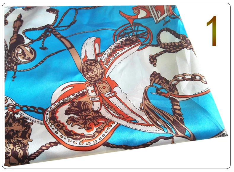 1*1,5 м принтованная атласная ткань для шитья винтажный Шелковый материал, ткань для шарфов