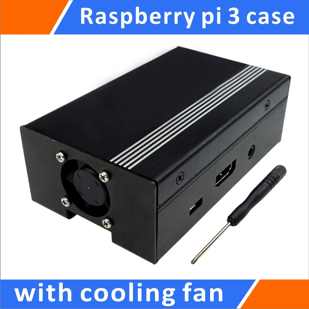 

Raspberry Pi 3 B+ Metal Case Enclosure with Cooling Fan Black