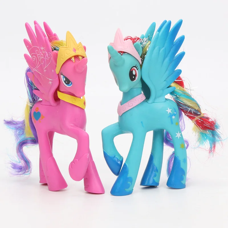 14 см игрушки My Little Pony пони Принцесса Селестия Луна юбкой всех цветов радуги