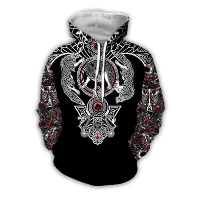 Космос викингов татуировки 3D напечатаны рубашки тройники Толстовка/куртка/молния мужчины женщины новейший дизайн - Цвет: 11