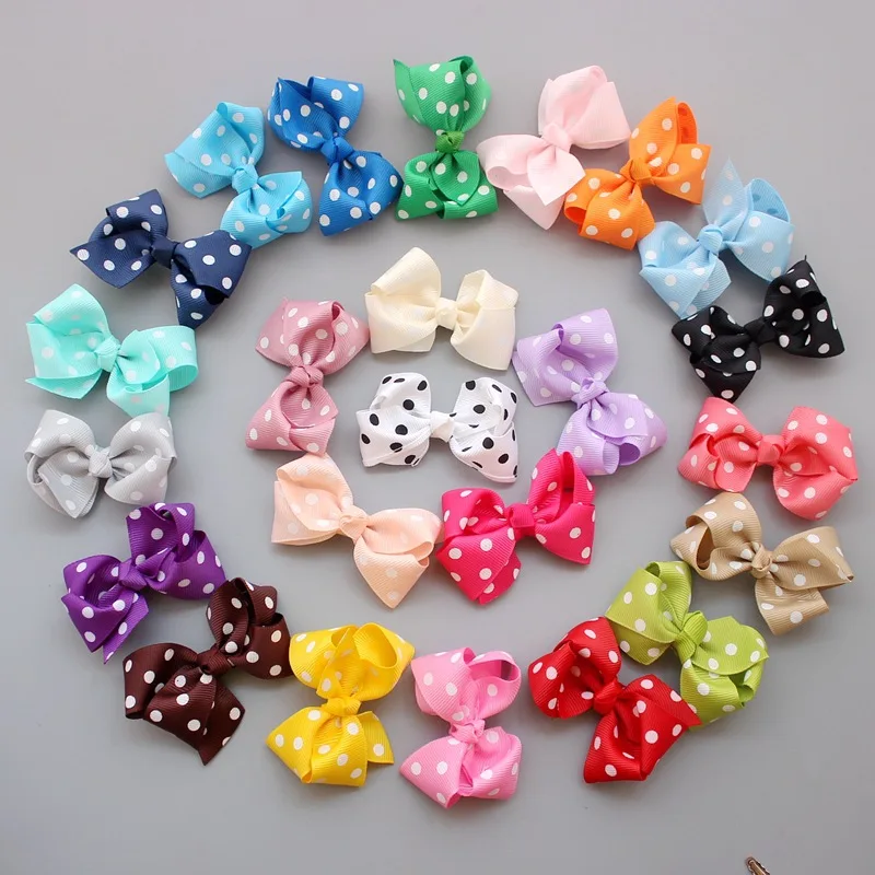 100 pcs/lot , Polka Dot Ribbon Bow, Hair Bows Hair accessoriesin Hair