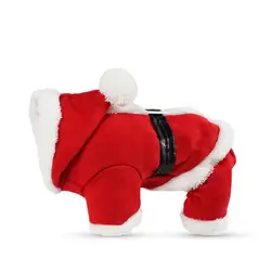 Зимний Рождественский собака кошка одежды Санта-Клауса костюм Пиджаки для малых и средних собак Щенок Котенок хлопковое пальто толстовки