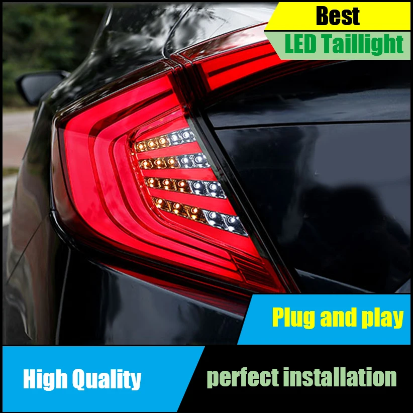 

Car Style Taillights For HONDA Civic 10th 2016 2017 2018 Taillight LED Tail Light LED Rear Lamp DRL+Brake+Reversing+Signal LIGHT