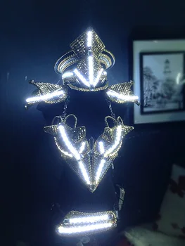 

Hot Sale Led Illuminate Women Dance DS Costume Led Light Growing Stage Clothes Sexy Lady Crystal Evening Dress Dance Wear